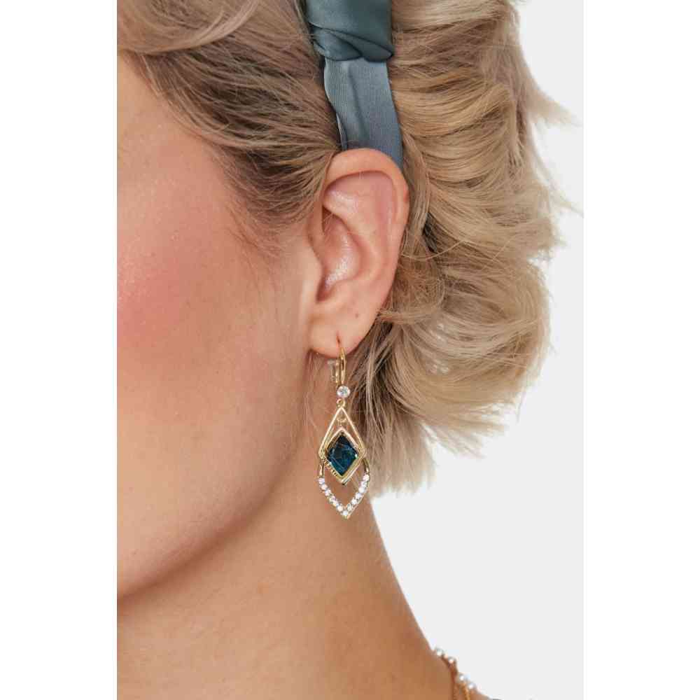 Voodoo Vixen - Sapphire Teardrop Des boucles d'oreilles - Couleur or